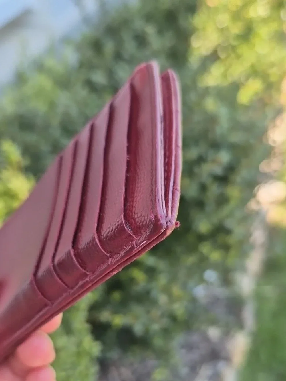 Saint Laurent Burgundy Quilted Leather Zip Card Wallet with Gold YSL Logo - Picture 6 of 12
